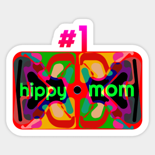 #1 Hippy Mom - Fun Hippie Mom Design Sticker